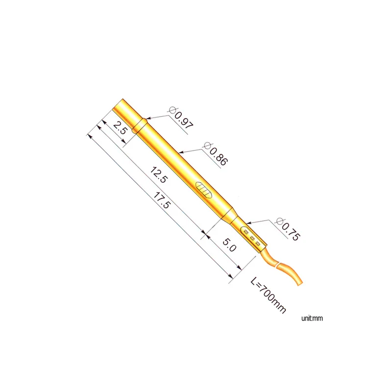 Imagem -04 - Tubo para Agulha de Teste Diâmetro Externo 200 mm com Agulha de Fio Comprimento 0.9 mm Soquete de Sonda 17.5 Peças
