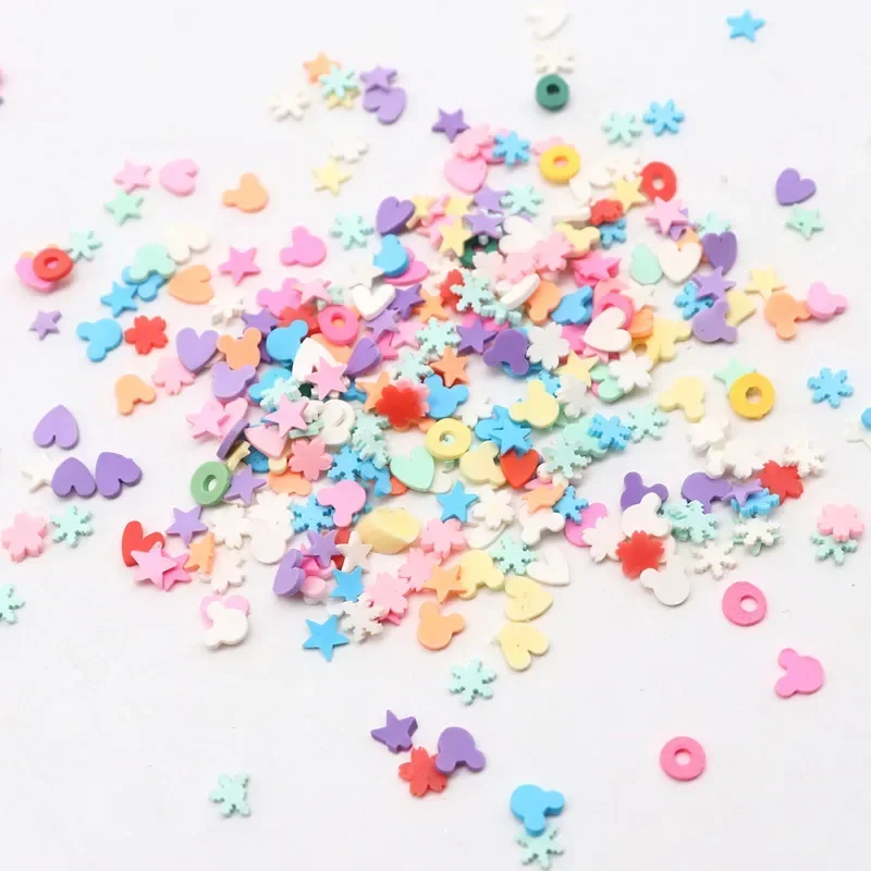 Polymer Clay Slimes Slices DIY Crafts Tiny Cute 4-6mm Star Heart Snowflake lip Charms Clay for Nail Art Slimes Toy Decor