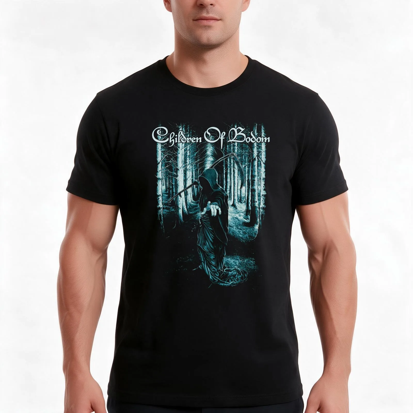 Children of Bodom T-Shirt, Summer Casual Cotton Tee, Oversized Streetwear Tops, Vintage Graphic Print, Loose Fit Short Sleeve