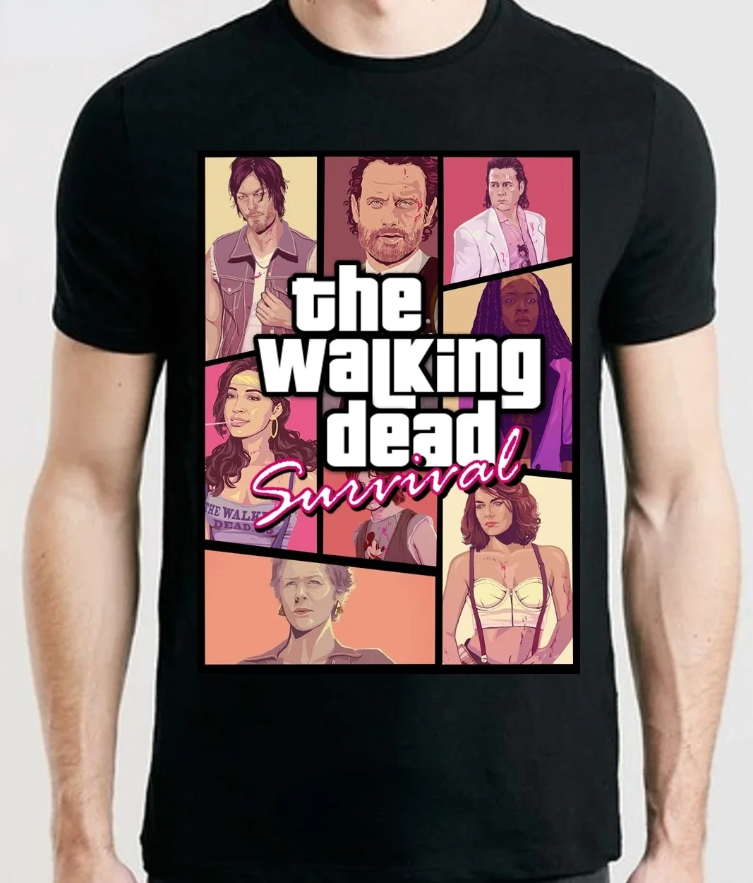 The Walking Dead Twd Season 9 Grimes Daryl Neegan Mens T Shirt  Cool Casual Pride T-Shirt Men Unisex Harajuku Tops Summer