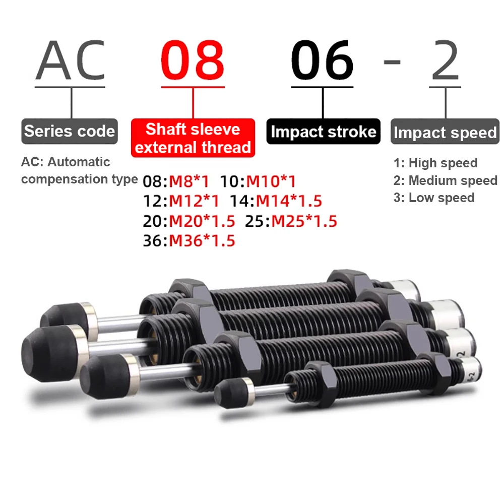 AC Series Shock Absorbers Pneumatic Oil Hydraulic Buffers for a Range of Damper Models AC1420 1425 2016 2020 2025 2050 2025 2030
