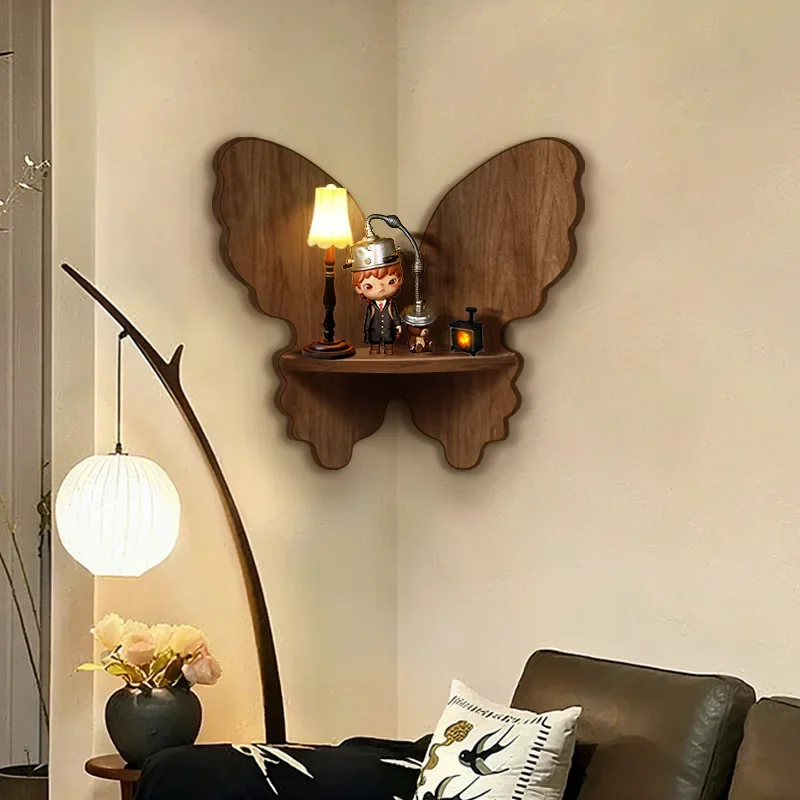 New medieval corner decorative painting cute grain figure blind box display stand POP MART storage rack butterfly hanging