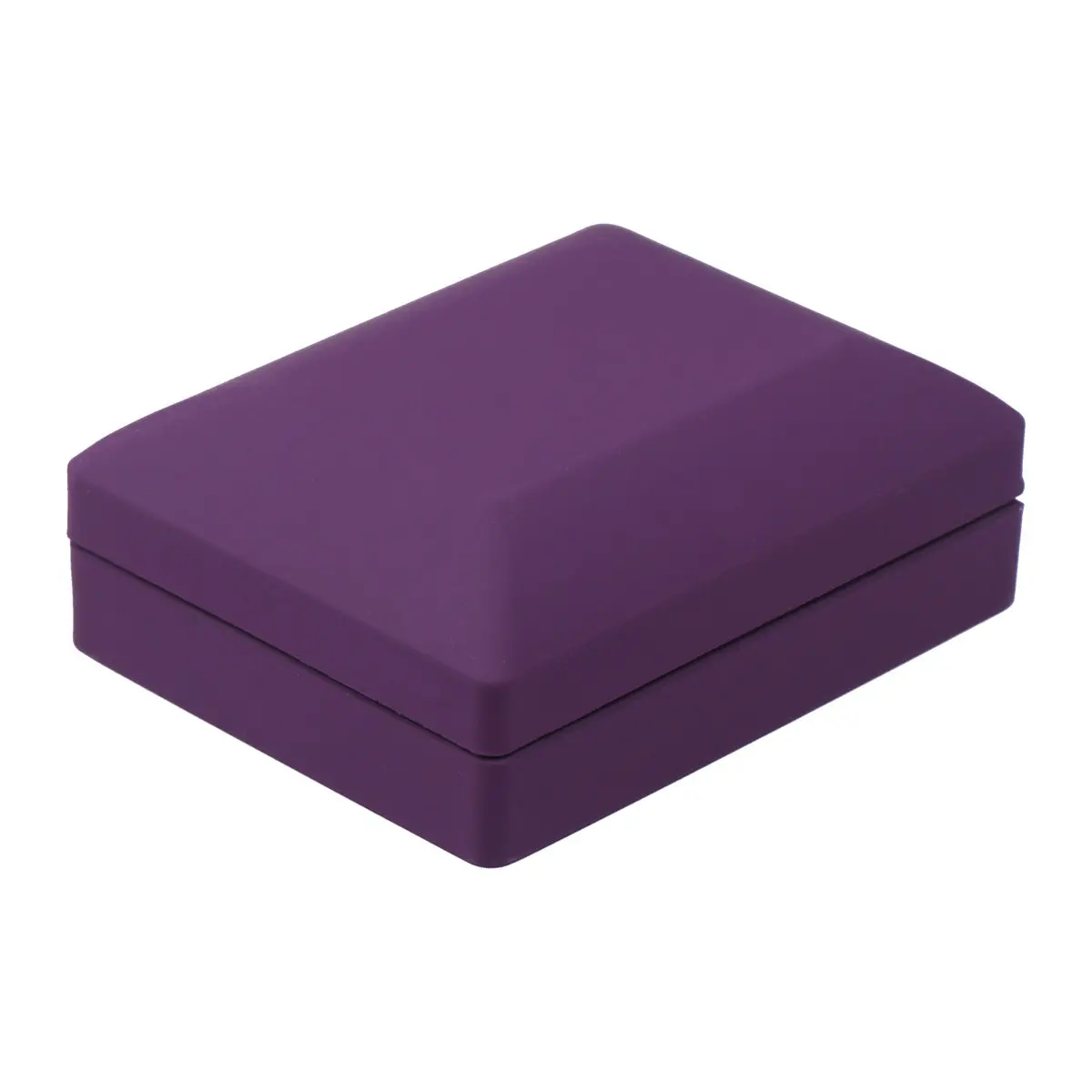 

Led Lighted Jewelry Box 7X9X3.2Cm Purple Rubber Lined Dustproof Wear Resistant Spotlights Inside Gift Container For