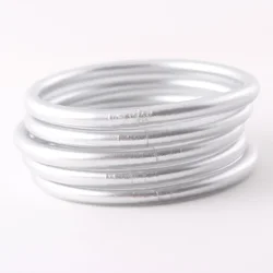 Hot Sale Buddhist Rush Bangle Glitter Jelly Bracelets Bowknot Riband For Women Girls Jewelry Gift 5pcs/set