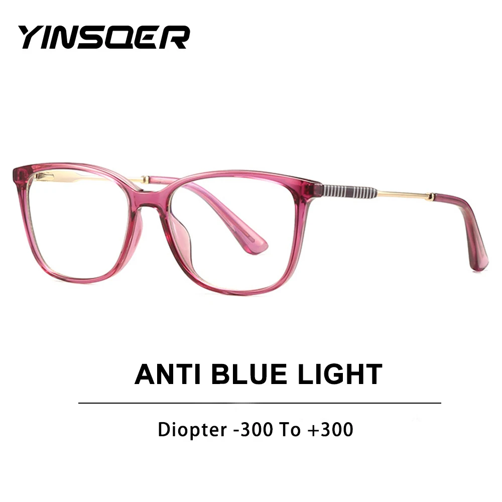 

Classic Square Metal Frames Anti Blue Light Blocking Reading Glasses Women Prescription Glasses Lightweight Computer Eyeglasses