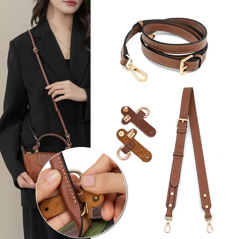 Women Punch-free Genuine Leather Strap Replacement Shoulder Strap Transformation Buckle Handbag Crossbody Belts for Longchamp