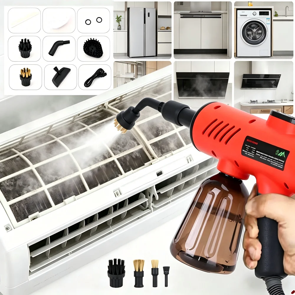 

Ручной пароочиститель высокого давления и температуры для стерилизации, 1200 Вт, для дома, кондиционеров, кухонных вытяжек, моющий пистолет