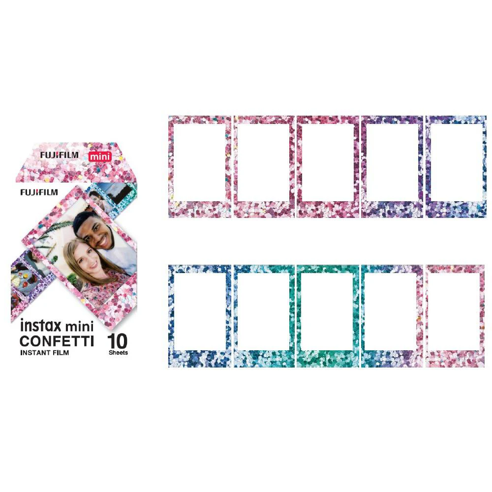 Originele Fujifilm Instax Film Instax Mini 12 9 Confetti Design Film Voor Fuji Mini 11 8 9 7S 25 26 70 90 Instant Camera SP-1 SP-2