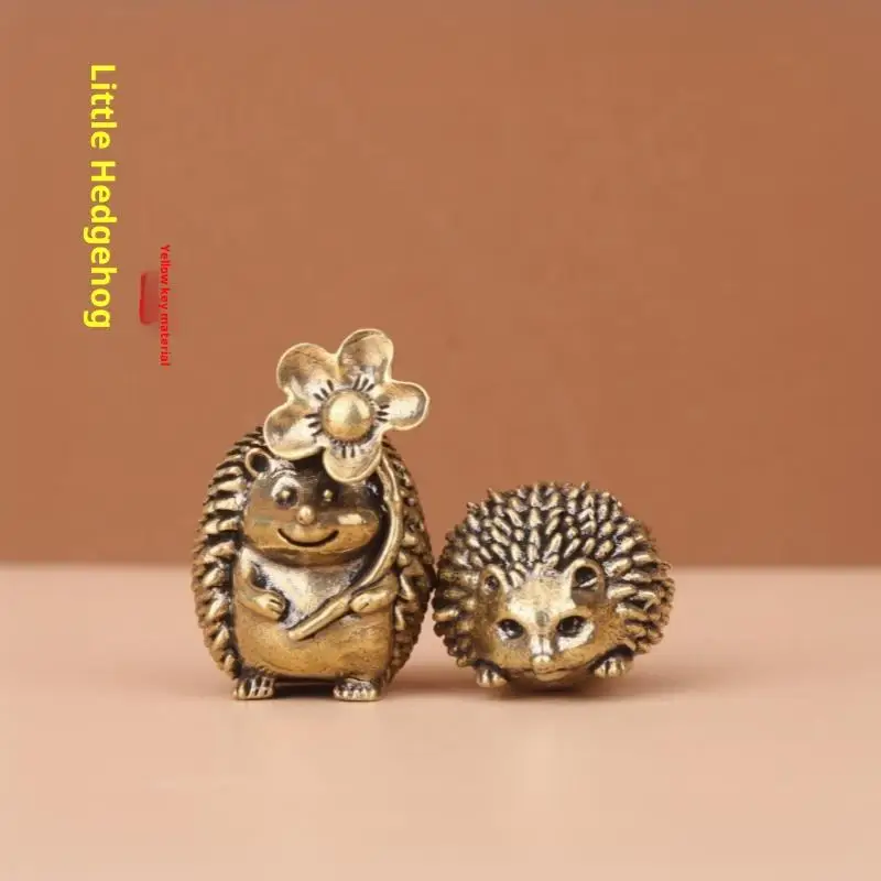Miniatur-Igel-Ornament aus Messing, Metall-Tierstatue, antikes Teetier für die Dekoration von Zuhause, Büro oder Schreibtisch, Geschenk. – Detail 2