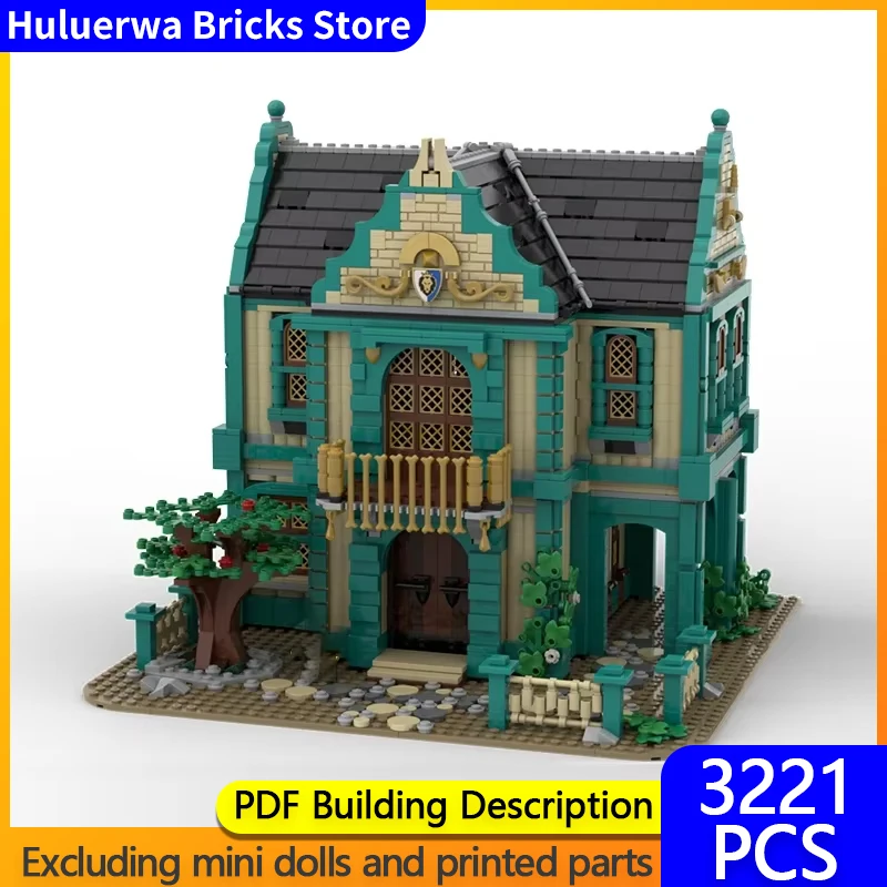 Medieval Street View Model MOC Building Bricks Colonial Bath House Modular Technology Gifts Holiday Assemble Children Toys Suit