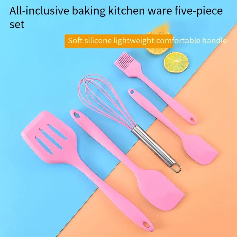 Multi Colour Kitchenware Baking Cooking Heat Resistant Silicone Supplies 5 Piece Set Kitchen Supplies Household Tool