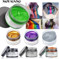 Mofajang Color Hair Wax Styling Pomade Silver Grandma Grey Disposable Natural Hair Strong Gel Cream Hair Dye for Women Men