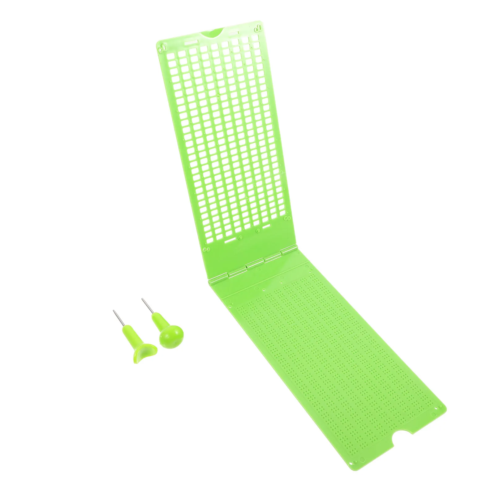 1Set Braille Writing Plastic Braille Fingerboard Portable Lightweight Durable Reusable Stylus Set for Blind Writing