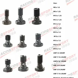 Alüminyum Banjo civatası 3/8-24, M10x1, M10x1.25, M10x1.5, 7/16-24, 7/16-20, M12x1,M14x1.25 Banjo civatası fren adaptörü yüksek kalite