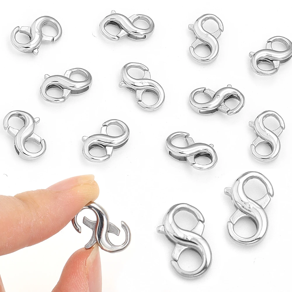 

1pcs Lobster Clasp 8 Shaped Stainless Steel Bracelet Double Opening Connector For DIY Jewelry Making Tiny Accessories ﻿