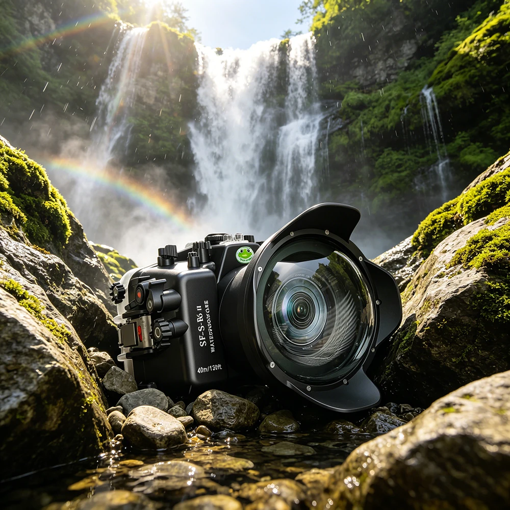 Seafrogs 40m waterproof case+focusing ring+plastic 6” wide-angle lens diving photography set For Canon R6II EF 17-40mm 1:4 L USM