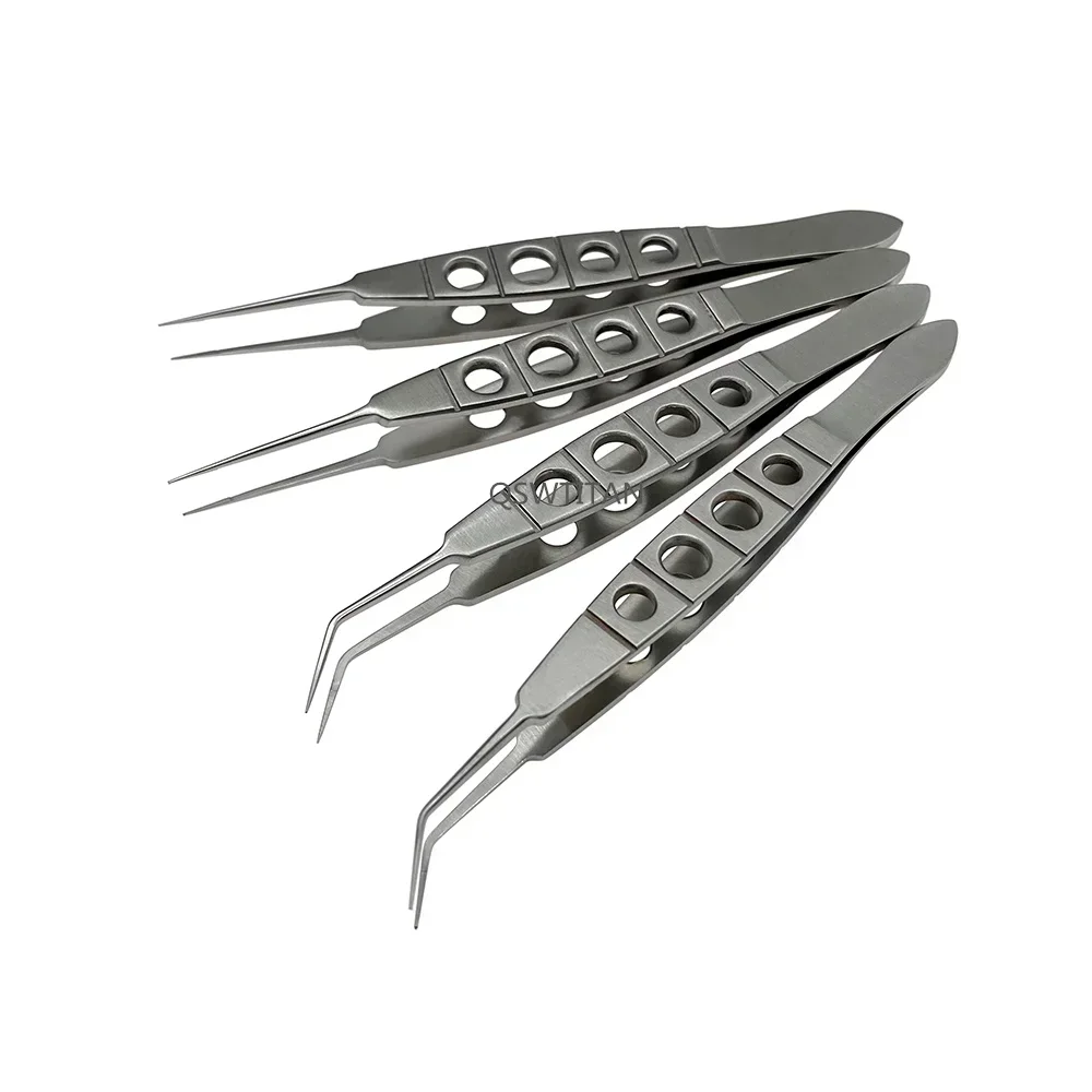 QSWTITAN ملقط العيون الفولاذ المقاوم للصدأ ملقط مسنن 108 مللي متر أداة طب العيون 1 قطعة