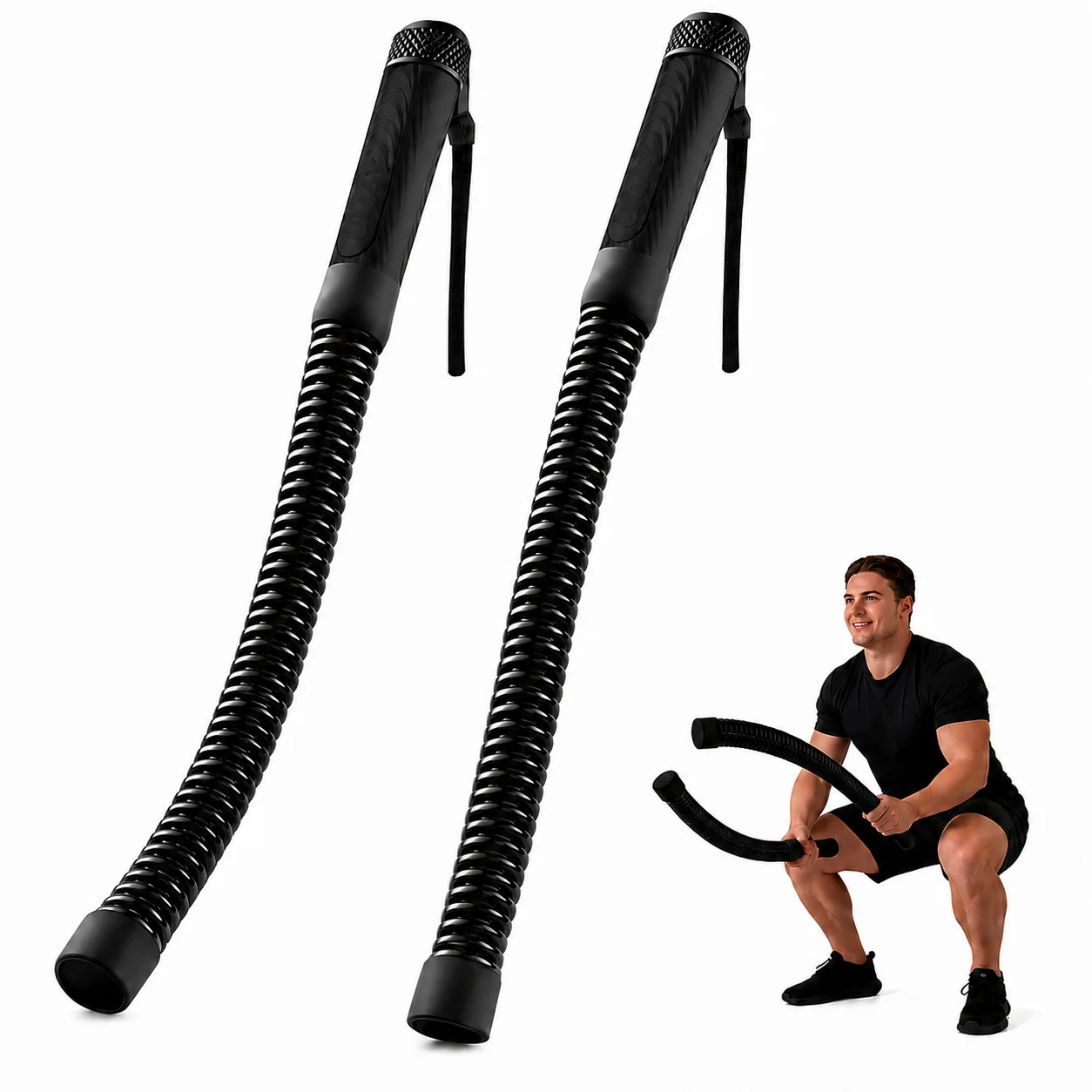 Home Gym Workout - UMAY ロープレスバトルロープ、低騒音抵抗エクササイズロープ、ポータブルコードレストレーニングロープ、全身トレーニングホームジムフィットネス機器