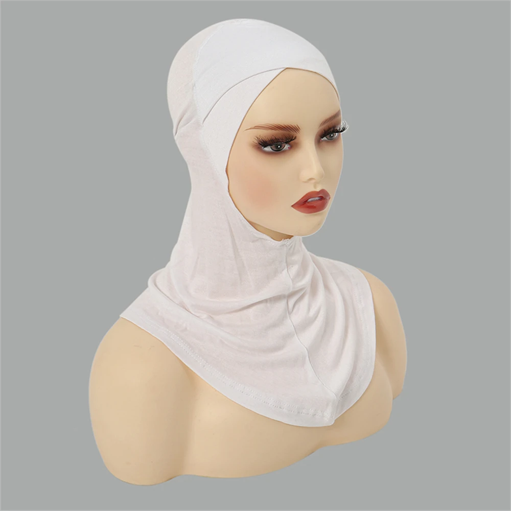 Plain Women Turban Modal Cotton Cross Muslim Headwrap Cap Soft Beanie Inner Underscraf Hat Headcover Hijab Lady Chemo Caps Mujer