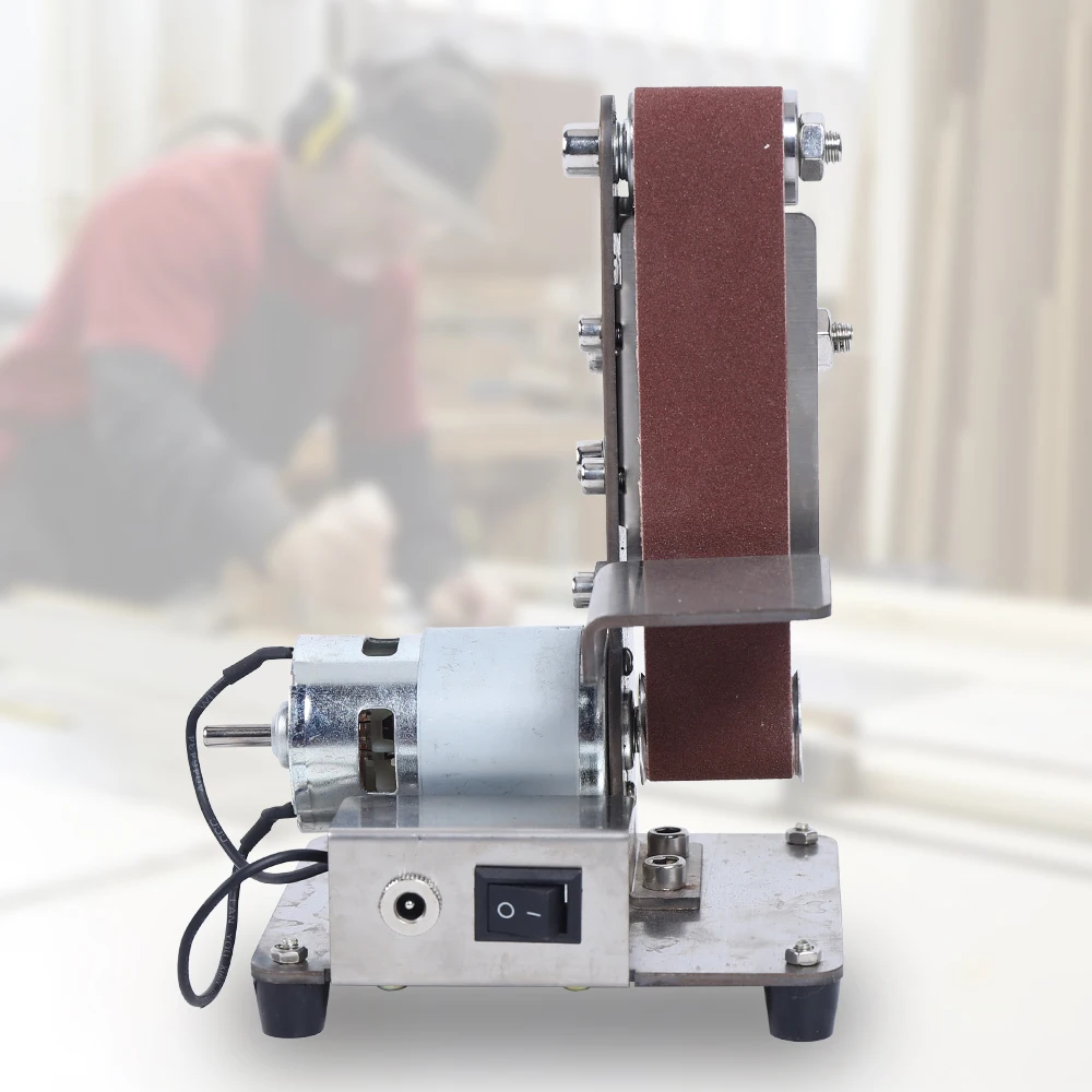 Mini Electric Abrasive Belt Machine With Power Supply DIY Polishing Machine Grinding Machine Fixed Angle Sharpening Machine