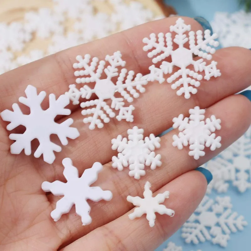 1/5 حزمة ندفة الثلج الاصطناعية البيضاء DIY بها بنفسك اليدوية الشتاء الثلوج قلادة الحلي عيد الميلاد السنة الجديدة لوازم الحفلات المنزلية الطبيعية #2