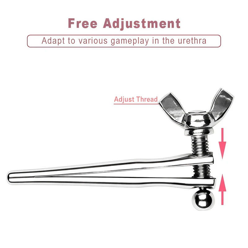 جهاز استمناء للرجال صنم معدني قابل للتعديل موسعات عين الحصان قضبان مجرى البول محفز ألعاب جنسية للرجال ملحقات حميمة غريبة #2