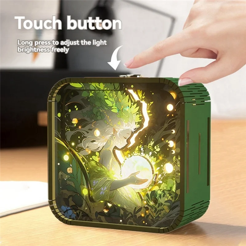 

AA14 новый сенсорный мультфильм DIY деревянные стерео атмосферные огни выпускной сезон подарки ночник подарки