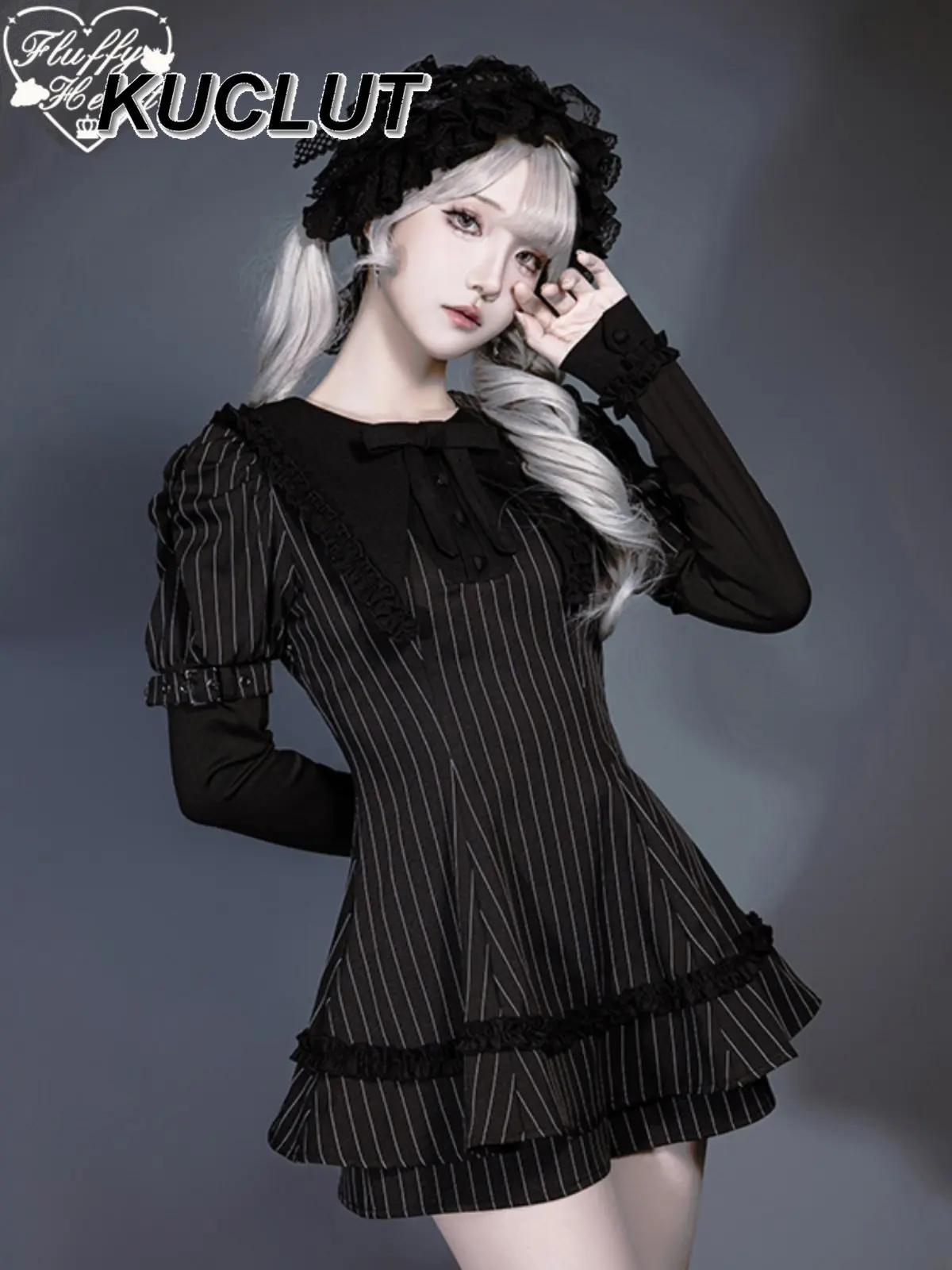 

Платье с длинными рукавами и повседневные шорты, комплект в японском стиле субкультуры, повседневная одежда для девочек, весенне-осенние женские комплекты из двух предметов