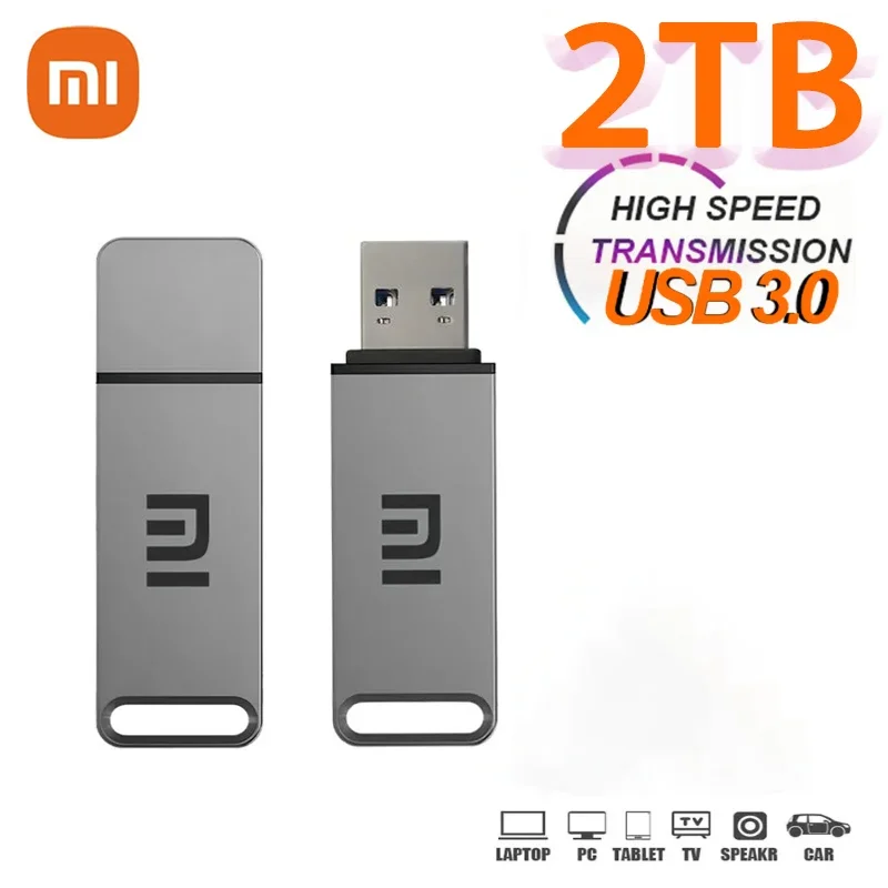 Xiaomi-Flash Drives Metal de Alta Velocidade, Unidade Portátil, Memória Impermeável, Disco Flash USB, Adaptador Tipo-C, 3.0, 2TB, 1TB, 512GB