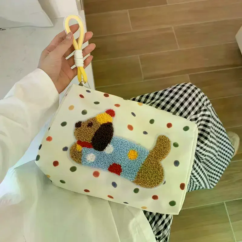

Cartoon Puppy Cosmetic Bag Large Capacity Makeup Bag Portable Handbag For Women Travel Toiletry Case Sundry Storage Bag