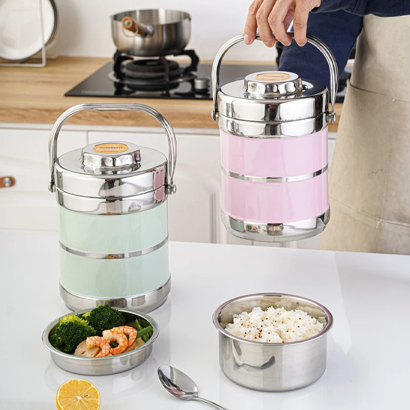 Stainless Steel Lunch Box 1400ML Steel Food Container Multilayer Portable Lunch Box Adult Student Children\'s Kitchen Accessories