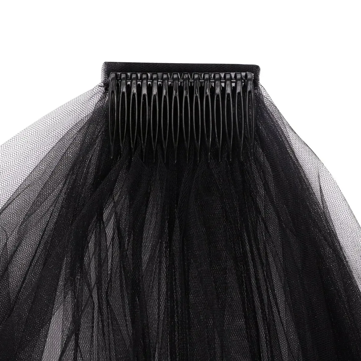 Women\'s Black Tulle  Lace Appliques Edge Party Wedding Halloween for Hen Cosplay