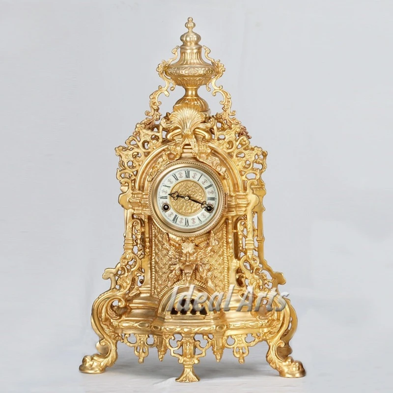 

Antique Style Home Decor Unique Vintage Brass Gold Roman Table Clock