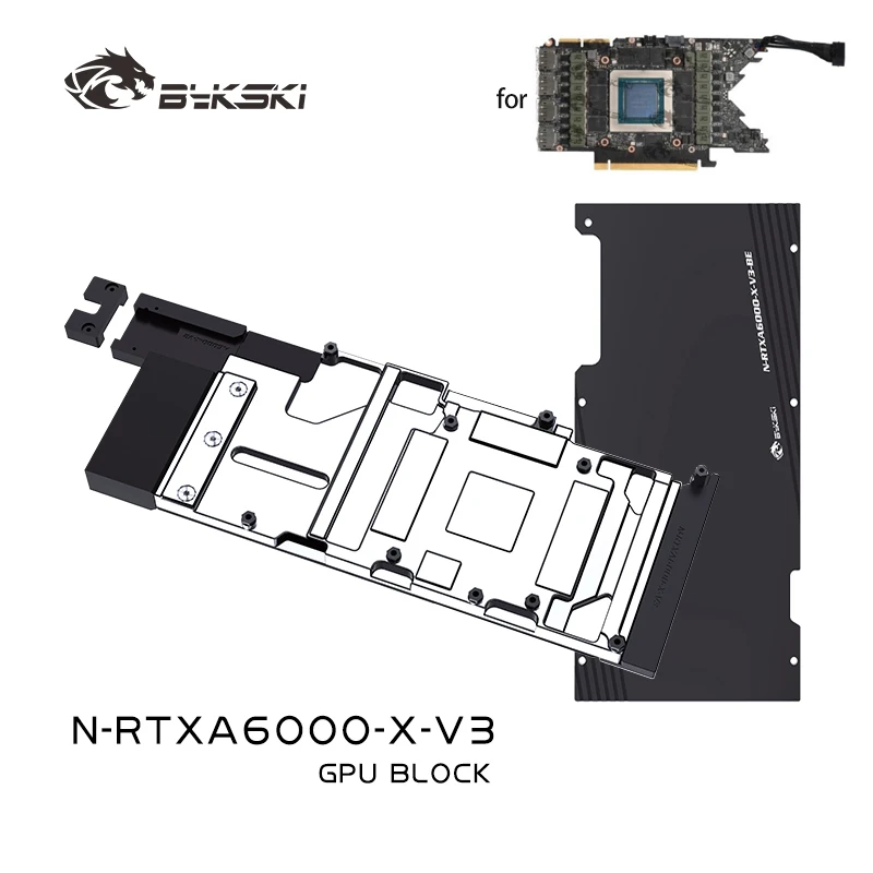 Bykski N-RTXA6000-X-V3 GPU Block for NVIDIA TESLA A40 80G/A100/Leadtek RTX A6000 Graphics Card Water Cooling/All Metal Radiator