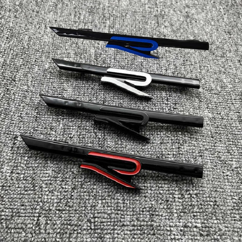 ABS GTI R Logo Car Front Grill Auto Emblem Replacement Emblem Sticker Accessories For Volkswagen VW Golf 8 Rline MK8 Polo Touran