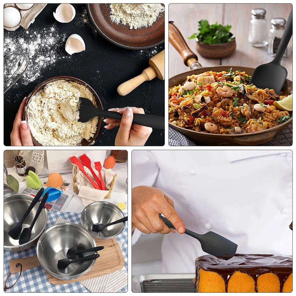 

1 комплект, силиконовые инструменты для выпечки, термостойкие лопаточки, скребок для крема, скребок для масла, гибкая антипригарная кухонная утварь