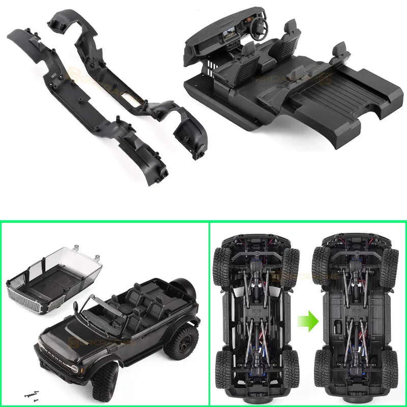 TRX4M Simulation Central Control Seat Fender Suit Frame Modification for 1/18 RC Crawler Traxxas TRX-4M Car Ford Bronco Parts