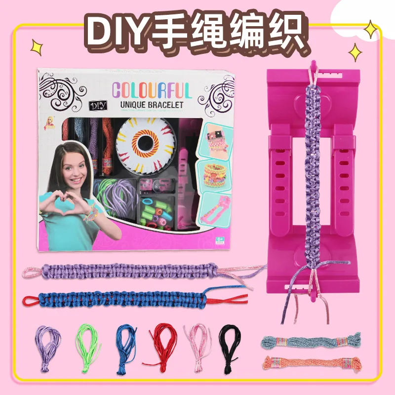 

Hand Rope Weaving Toys Children's Handmade DIY Beaded Jewelry Hand Rope Bracelet Making Kit Materials