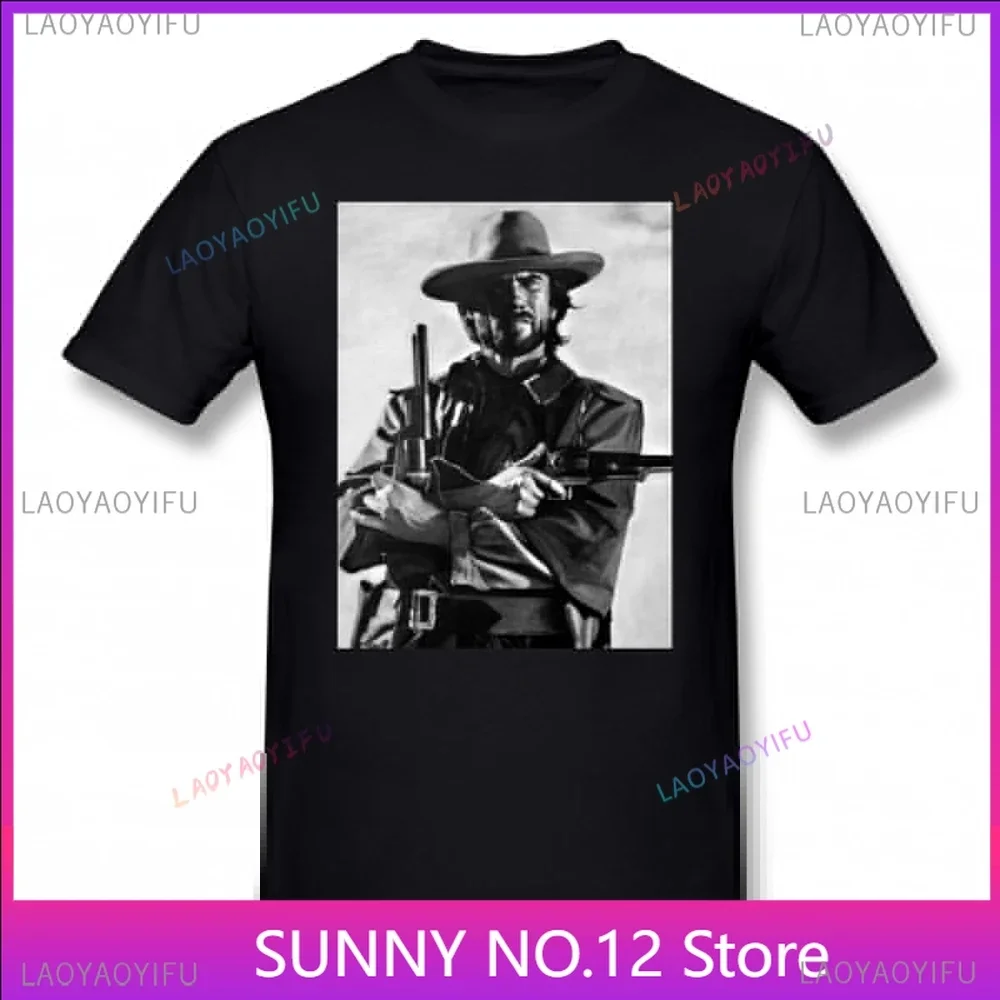 Clint Eastwood футболка Clint Eastwood, большой топ с коротким рукавом, модная повседневная забавная уличная одежда с принтом, популярная Повседневная футболка