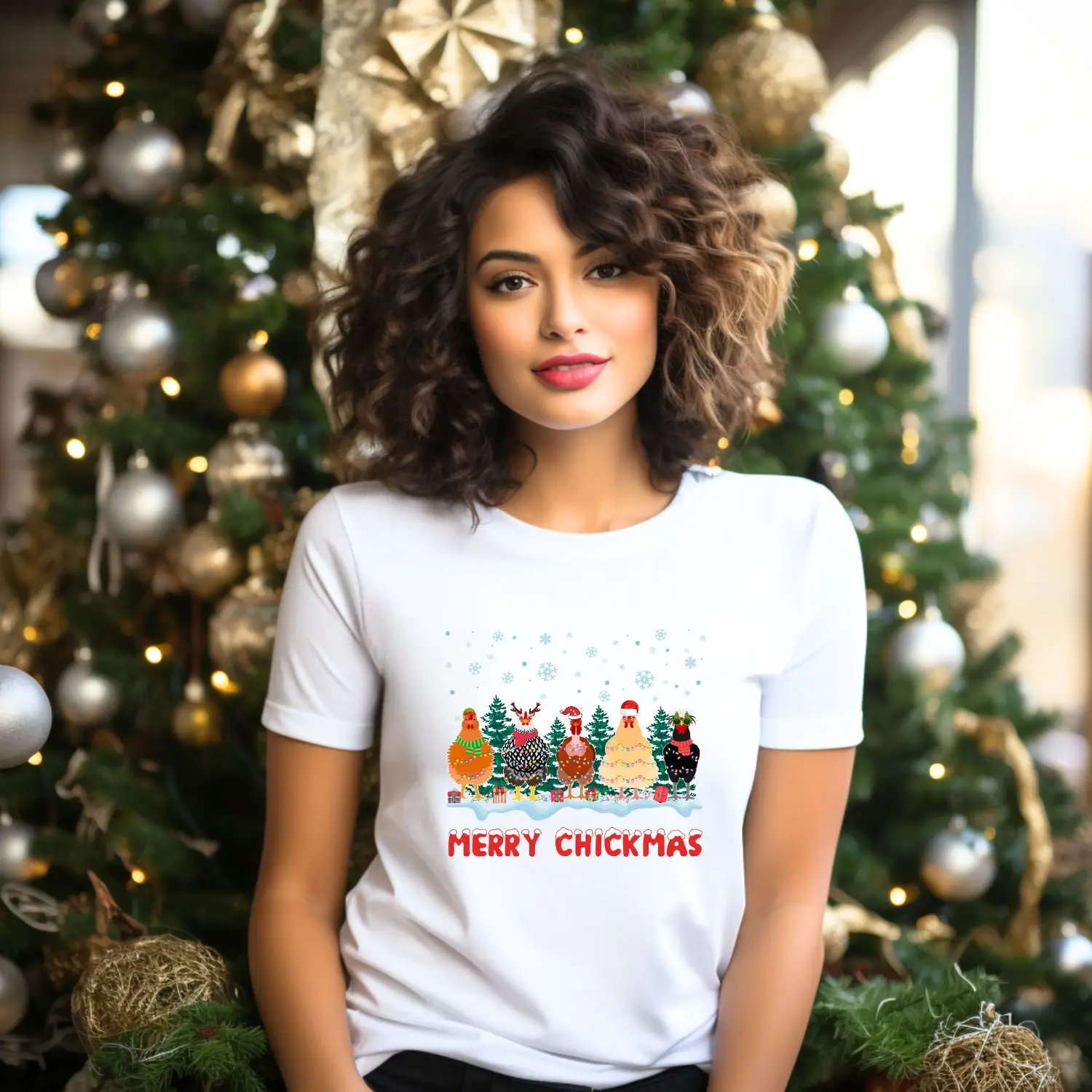 Merry Chickmas chicken lover Christmas gift present farmer for farmers T shirt