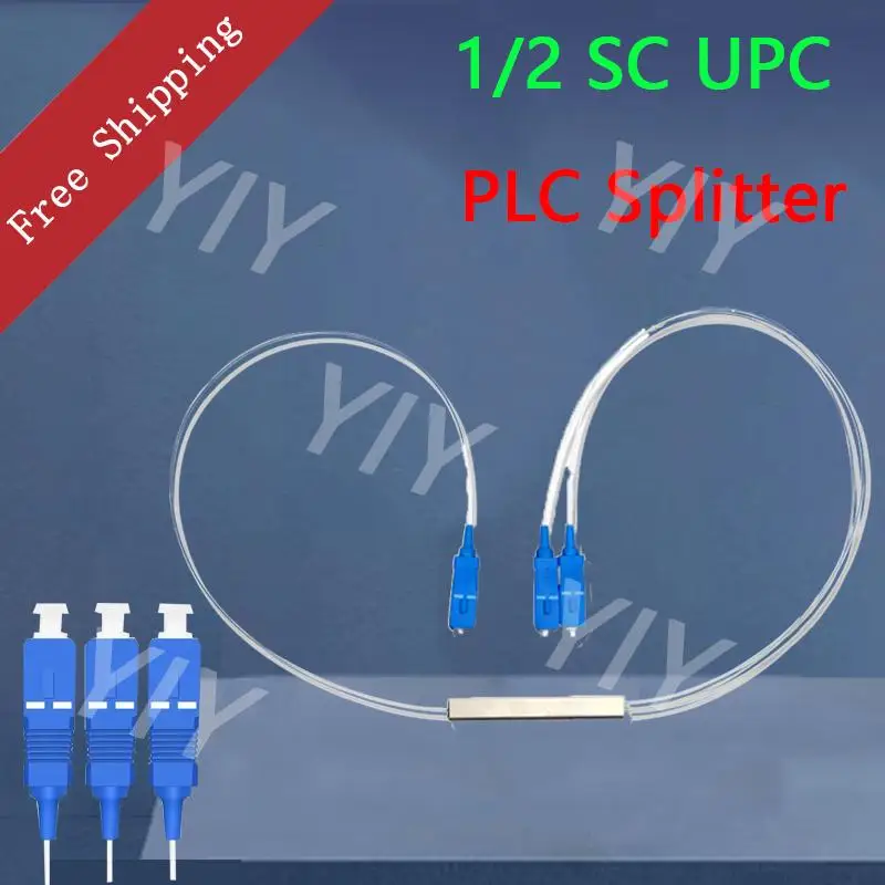 1 X 2 SC/UPC Fiber Optical PLC Splitter SC Mini Steel Tube Type 1x2 0.9mm Fiber Opitc Splitter Micro-Enclosed Splitter