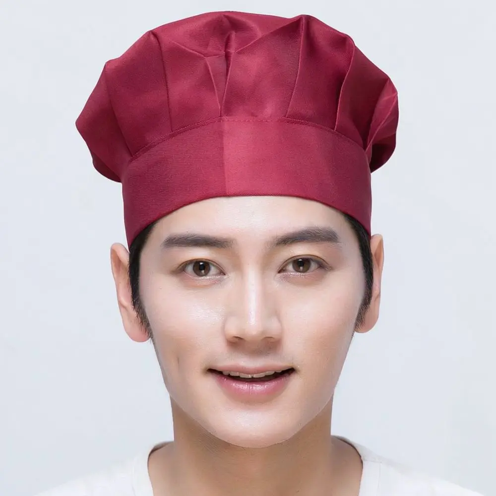 Breathable Chef Hat Mushroom Design Cotton Cap For Kitchen Cooking Hotel Restaurant Catering Bakery Uniform Head Accessories