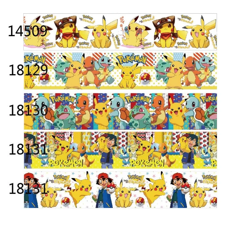 

10Yards Pokemon Grosgrain Ribbon Printed Japan Cartoon Ribbon for Hairbows Gifts DIY Craft Materials