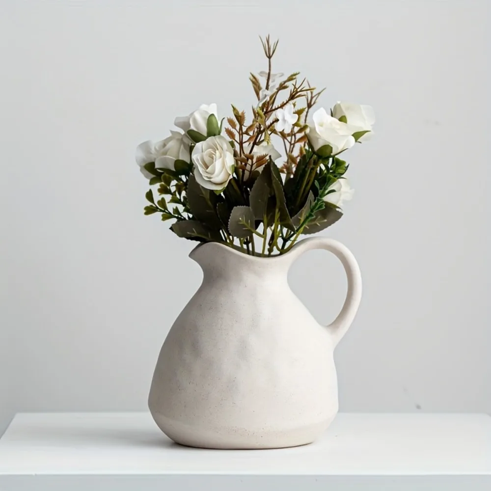 

Modern Minimalist Ceramic Vase Retro Pitcher Ins Style Home Decor Flower Pot Cross Border Hot Sale