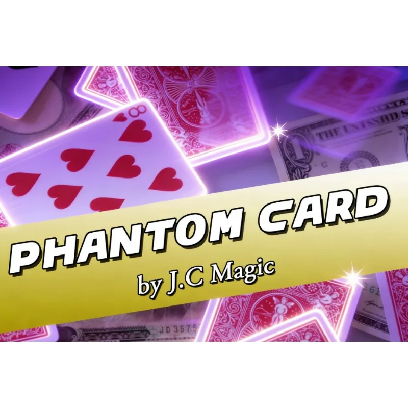 

Phantom Card от J.C Magic Close Up Magic Tricks Выбранная карта Vanishes Появляющийся магический реквизит Волшебник Забавный трюк Бар Трюк Игра