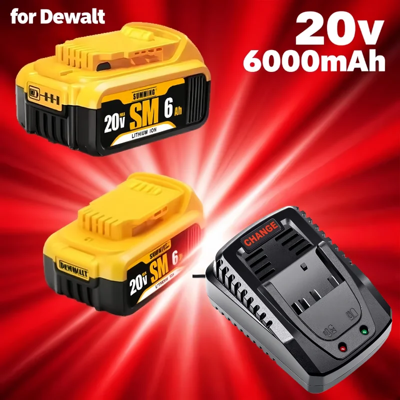 

Genuin 6.0Ah 20V Lithium-Ion Replacement Batteries for Dewalt Electric tool Compatible with for DCB200,205,206 & More ✅