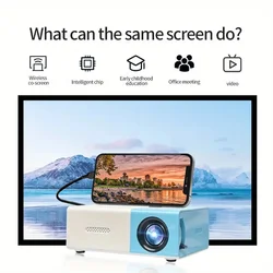YG300 Home  HD Projector, Suitable for Bedroom, Living Room, Home Cinema, Compatible with USB, HDMI