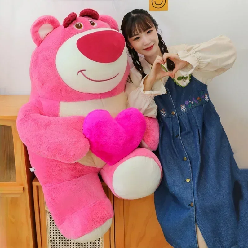 100cm Large Big Size Disney Lotso Hug Anime Plush Stuffed Doll Room Plushies Pillow Cute Ornaments Children's Holiday Gifts