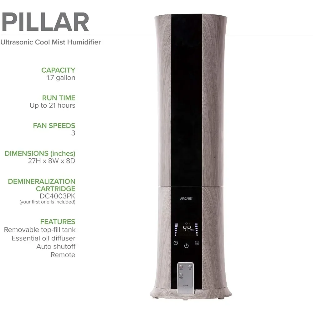Ultrasonic Cool Mist Whisper Quiet Humidifier- PILLAR