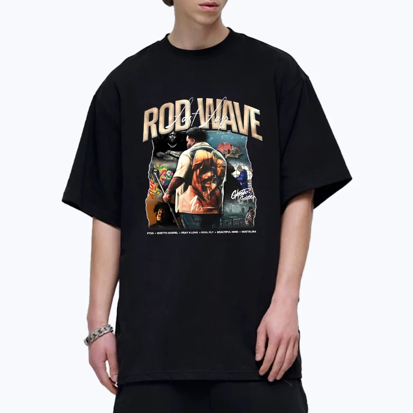 

Rapper Rod Wave New Album Graphics printed streetwear Men Women vintage Hip Hop short sleeve T-shirts Unisex 100% Cotton T shirt